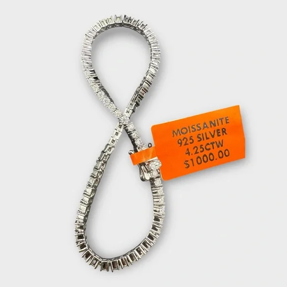 Sterling Silver Moissanite Tennis Bracelet - Picture 1 of 5